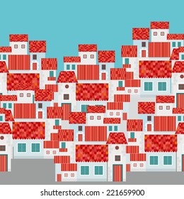 Spanish village - seamless pattern