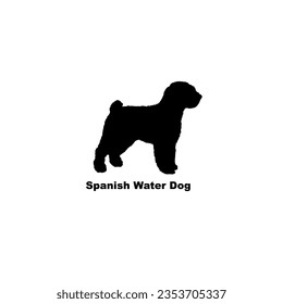 Spanish Water Dog dog silhouette dog breeds pet animals