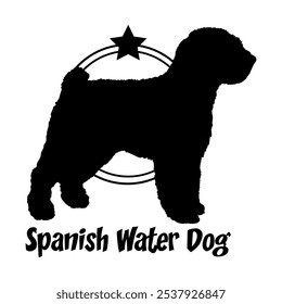 Spanish Water dog silhouette,  dog, dog breeds, logo, vector, silhouette, logo design, animal, illustration, icon, sign, design, black,  symbol, pet