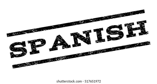 Spanish watermark stamp. Text caption between parallel lines with grunge design style. Rubber seal stamp with dust texture. Vector black color ink imprint on a white background.