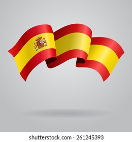 Spanish waving Flag. Vector illustration Eps 8.