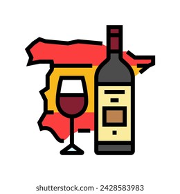 spanish wine spanish cuisine color icon vector. spanish wine spanish cuisine sign. isolated symbol illustration