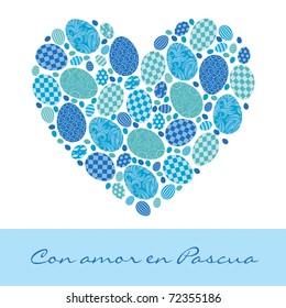 Spanish 'With love at Easter' Card in vector format