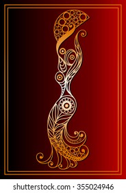 Spanish young girl in a dress dancing flamenco. Suitable for invitation, flyer, sticker, poster, banner, card,label, cover, web. Vector illustration.