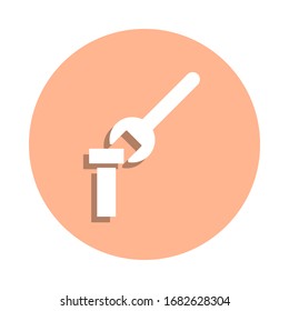 Icono de la placa de expansión y perno. Glifo simple, vector plano de iconos de ingeniería para ui y ux, sitio web o aplicación móvil