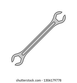 Spanner cap wrench icon. Repair symbol. Vector illustration isolated on white background.