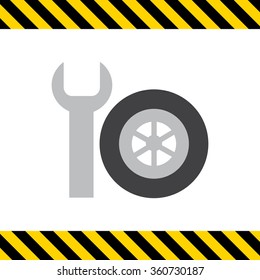 Spanner and car wheel icon