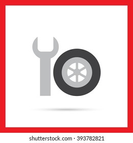 Spanner and car wheel icon