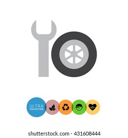 Spanner and car wheel icon