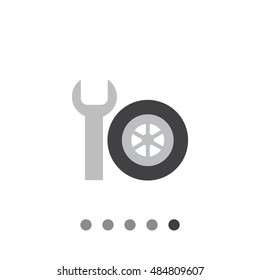 Spanner and car wheel icon