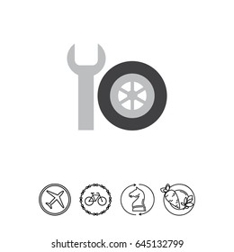 Spanner and car wheel icon
