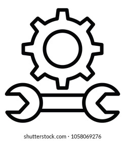 A spanner with cogwheel symbolising configuration