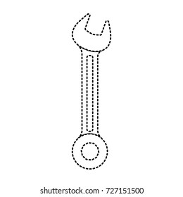 spanner flat icon monochrome dotted silhouette vector illustration