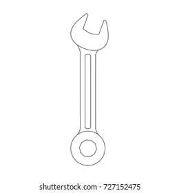 spanner flat icon monochrome silhouette vector illustration