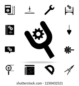 spanner and gear icon. Engineering icons universal set for web and mobile