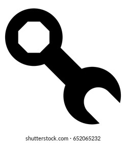 Spanner Glyph Vector Icon