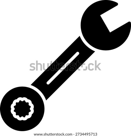 Spanner Glyph Vector Icon Design