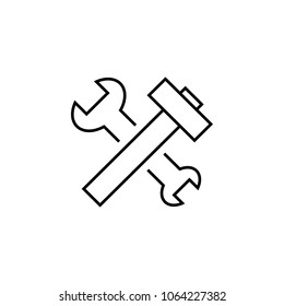 spanner and hammer icon. Element of Car sales and repair for mobile concept and web apps. Thin line  icon for website design and development, app development. Premium icon on white background
