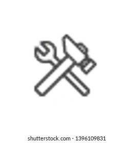 Spanner and hammer line icon. linear style sign for mobile concept and web design. Repair service outline vector icon. Symbol, logo illustration. Pixel perfect vector graphics