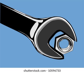 spanner head with metallic nut	