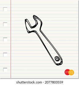 Icono de spner en el estilo de doodle en el vector de fondo de papel,ilustración vectorial