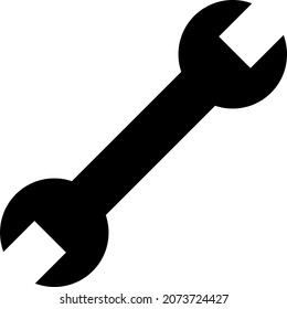 Spanner icon with flat style. Isolated vector spanner icon image on a white background.