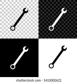 Spanner icon isolated on black, white and transparent background. Vector Illustration
