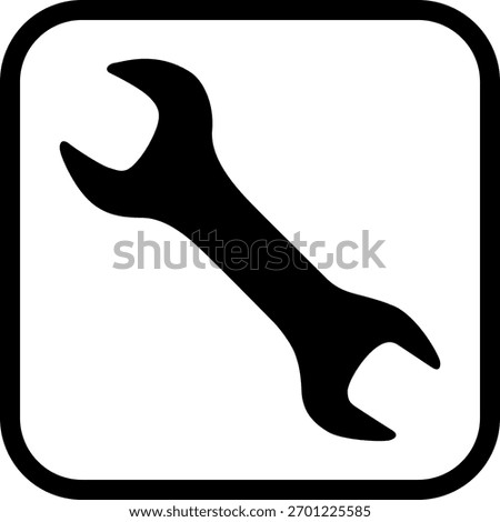 The spanner icon isolated on white background