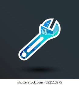 spanner icon vector button logo symbol concept