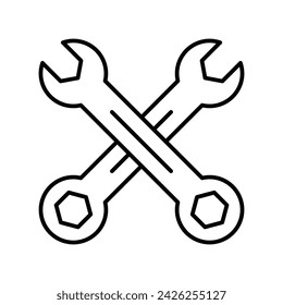 Spanner icon vector strock illustration