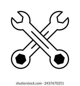Spanner icon vector strock illustration