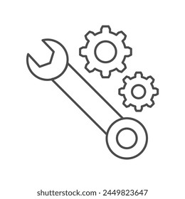 Spanner icon, wrench, tool, tighten, loosen, editable vector, pixel perfect, illustrator ai file