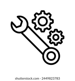 Spanner icon, wrench, tool, tighten, loosen, editable vector, pixel perfect, illustrator ai file