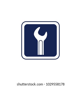 Spanner icon. Wrench - vector service logo in flat style. 