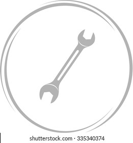 Spanner, Internet button. Vector icon.
