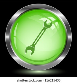 Spanner. Internet button. Vector illustration.