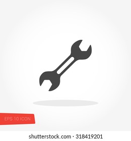 Hammer and wrench icon repair tool symbol red Vector Image