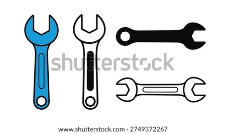 Spanner Line art clean modern style vector