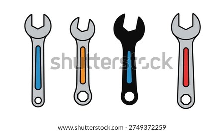 Spanner Line art minimal abstract vector