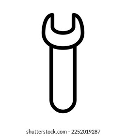 Spanner line icon isolated on white background. Black flat thin icon on modern outline style. Linear symbol and editable stroke. Simple and pixel perfect stroke vector illustration.
