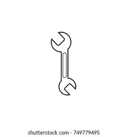 Spanner line icon on white background