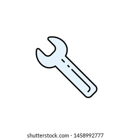 Spanner line icon. Wrench symbol. Service tool sign. Vector illustration.