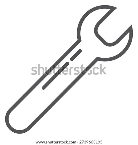 Spanner line icon. Wrench tool. Maintenance symbol