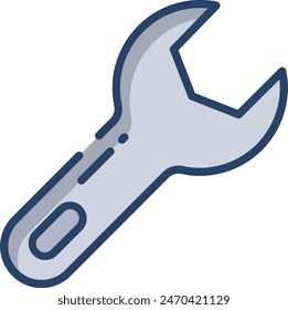 Spanner linear color vector illustration