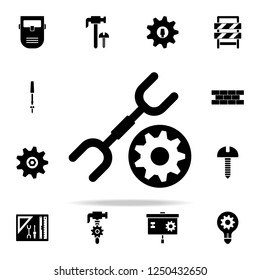 spanner and mechanism icon. Engineering icons universal set for web and mobile