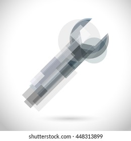 Spanner Modern greyscale color Icon for web, app. New concept design wrench symbol. Logo technology sign isolated on white. Vector illustration in creative style.