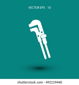 Spanner monochrome icon, flat design best vector icon