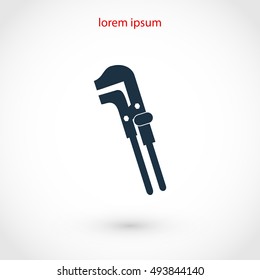 Spanner monochrome icon, flat design best vector icon