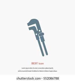 Spanner monochrome icon, flat design best vector icon