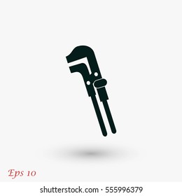 Spanner monochrome icon, flat design best vector icon